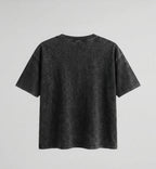 Dark gray t-shirt on a light gray background